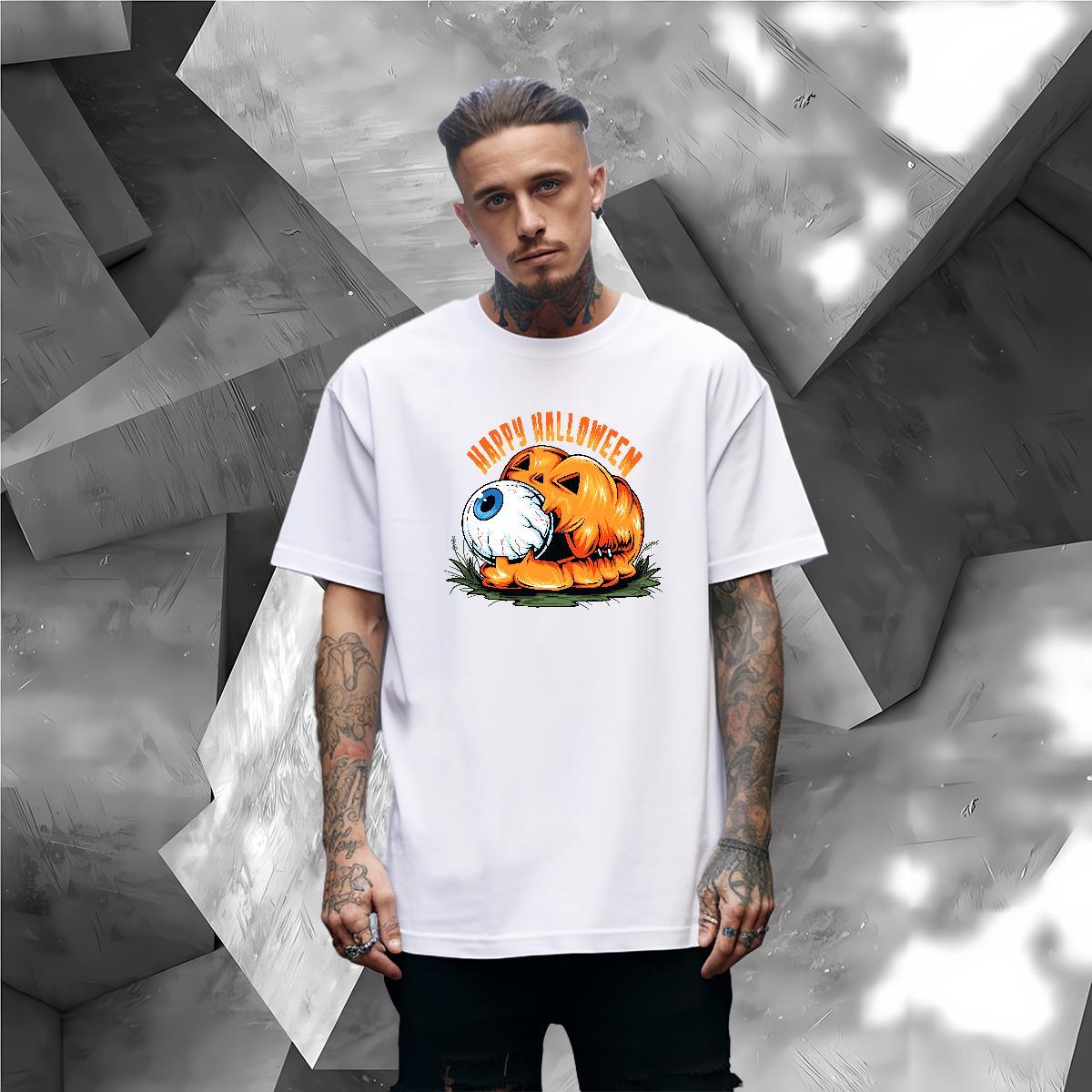 Unisex Mens T Shirts eyeball Breathable Soft Casual Beach DIY 230g Pure Cotton Tshirts Customized Clothings