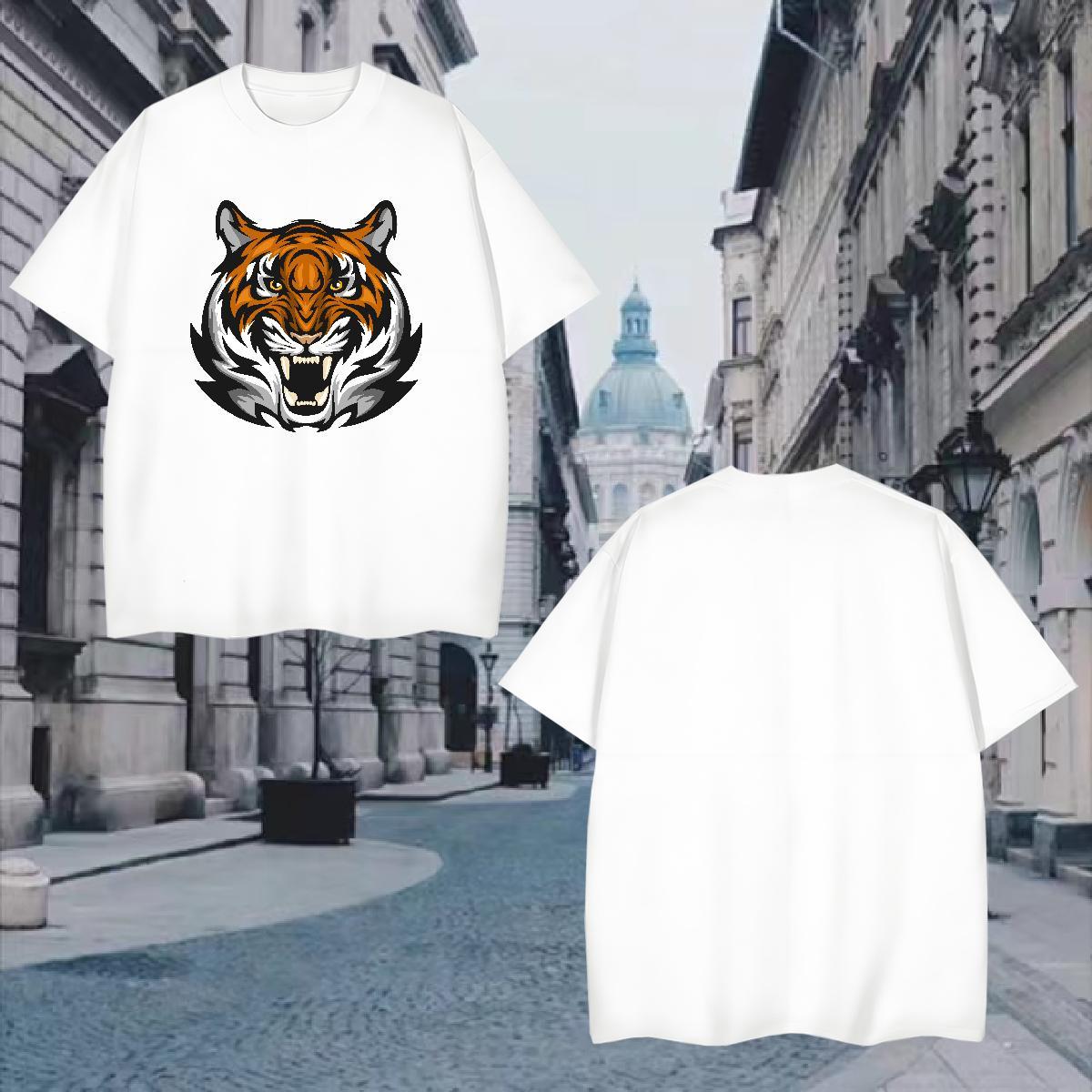 Popular Man T Shirts tiger Breathable Soft Outdoor Customized Print 230g Cotton Men Tees Designer Fashion Polos