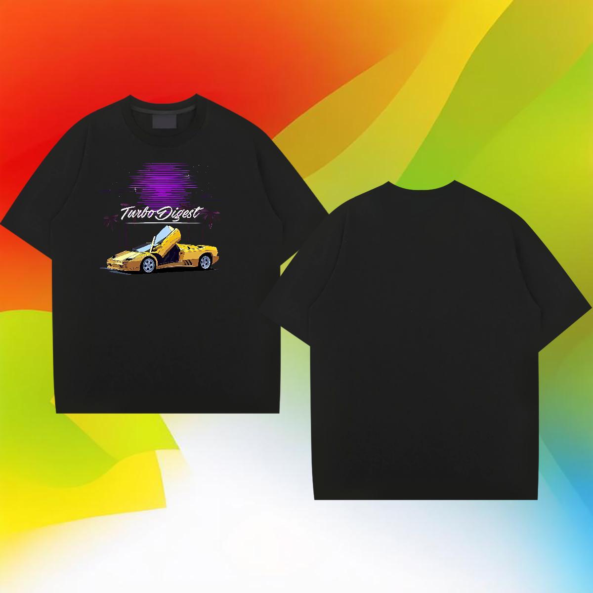 Cool Design Men Tees Hip Hop 100% Cotton 230g DIY Printed O Neck Short Sleeves car T shirt DIY Customized Wear