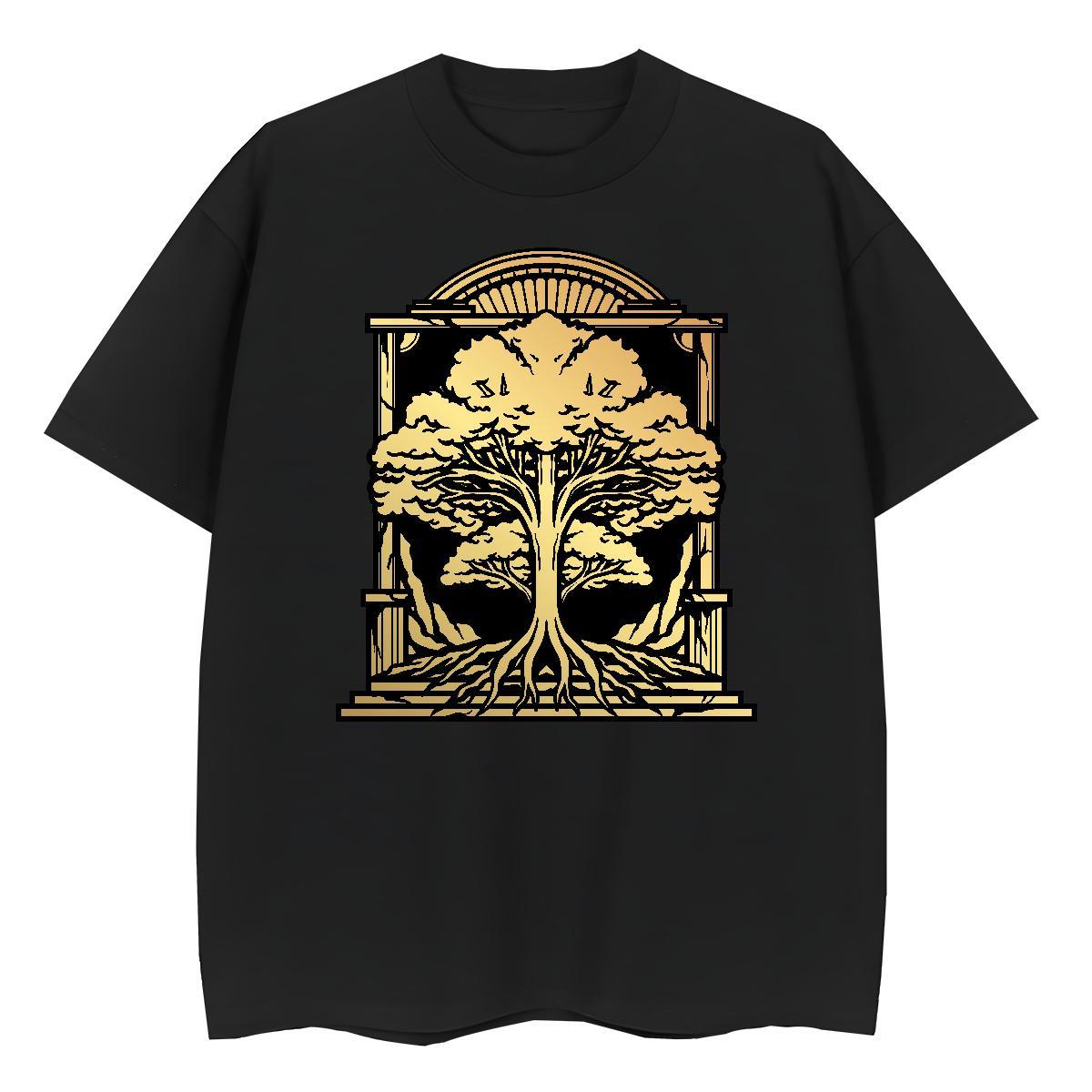 Wholesale Mens Tshirts tree Beach 230g 100% Cotton Clothes Breathable Short Sleeve Cool Design Men T Shirts DIY Printed