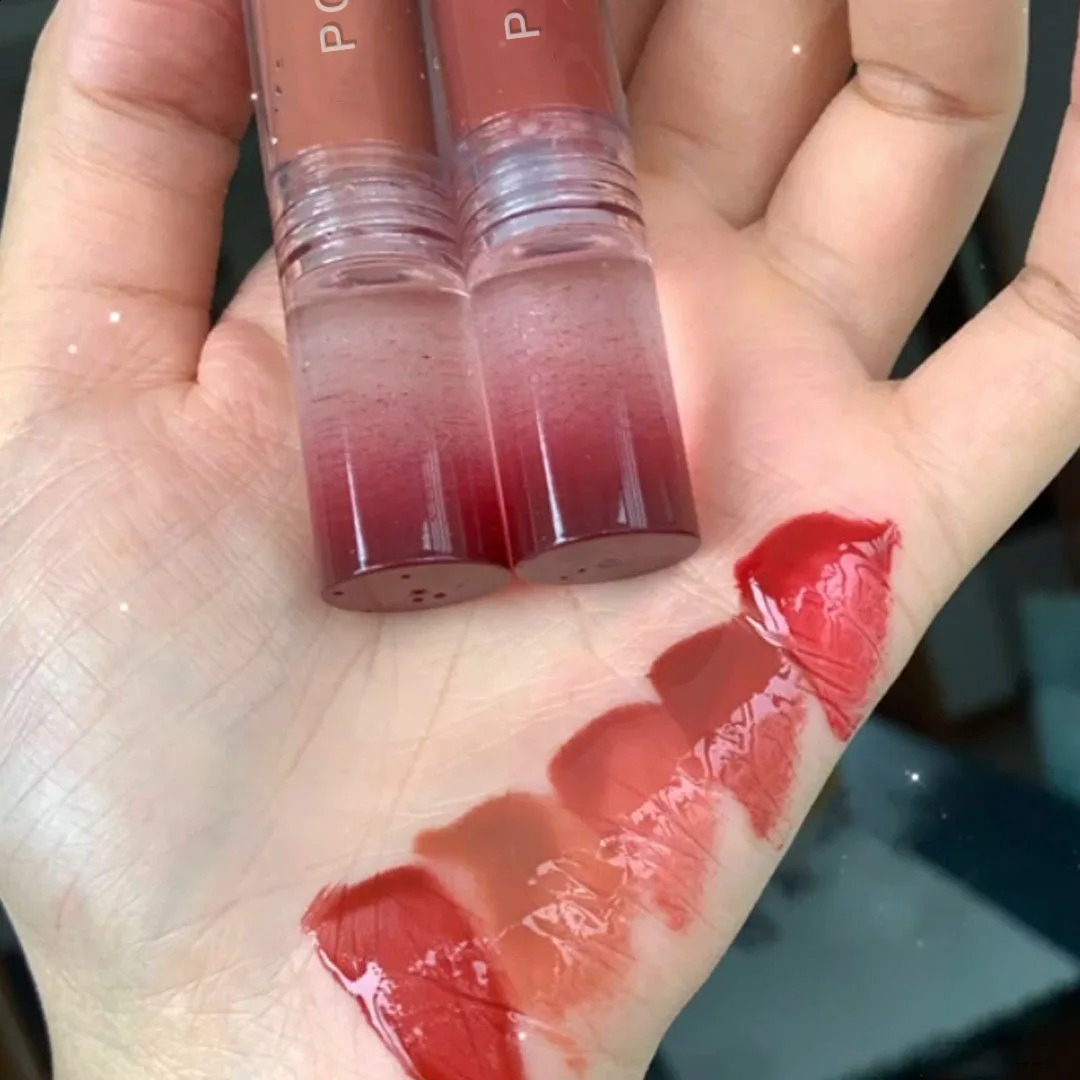 6 Color Tea Red Mirror Dyeing Lip Gloss Moisturizer Liquid Lipstick Waterproof Long Lasting Pink Lip Tint Korean Makeup Cosmetic 240819