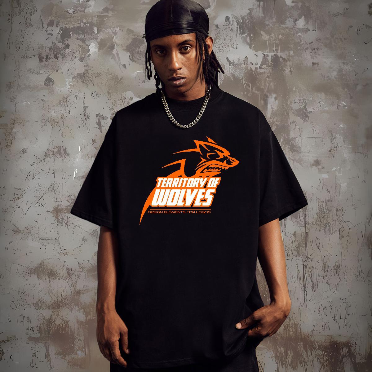 Cool T Shirt For Man wolf Round Neck Short Sleeve Home Outdoor Custom Anime 230g 100% Cotton Couples T Shirts Classic Casual Tshirts