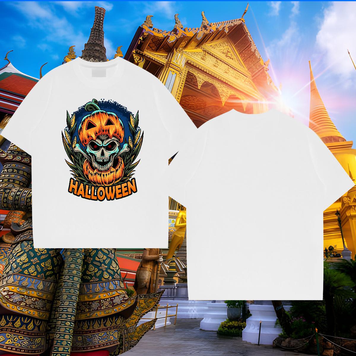 Cool Design T-Shirts for Men halloween Pure Cotton Street DIY Logo Oversized 100% Cotton 230g Tshirt for Man Woman Customized Tops