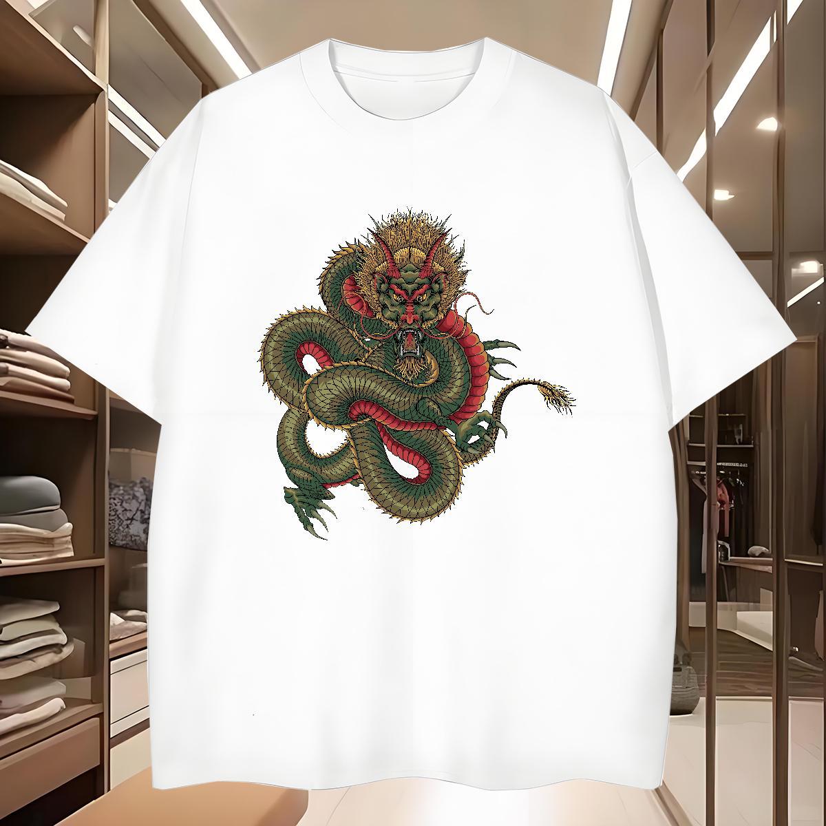 T Shirt For Man 230g 100% Cotton fierce Home Outdoor O-Neck Short Sleeve DIY Anime Men Tshirts New Comfortable Tops