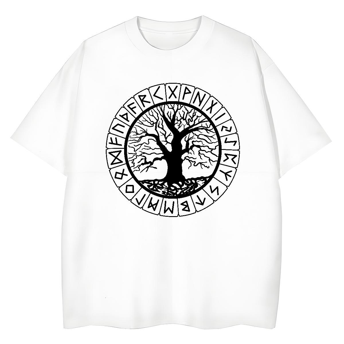 Designer Fashion Men Clothes T-Shirt tree High Street Hip Hop 100% Cotton 230g Tees Shirts Pure Cotton Cool T shirt Graphic
