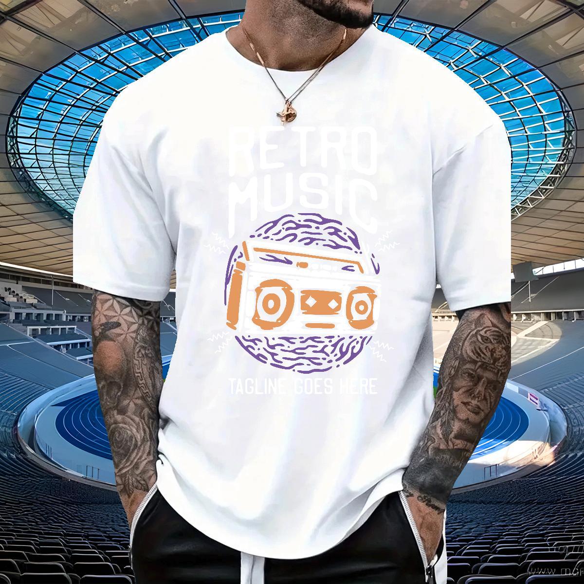 TOP Quality Mens Tshirts Street 230g 100% Cotton Custom Printing Pure Cotton radio T shirt Fashion New Top Tees