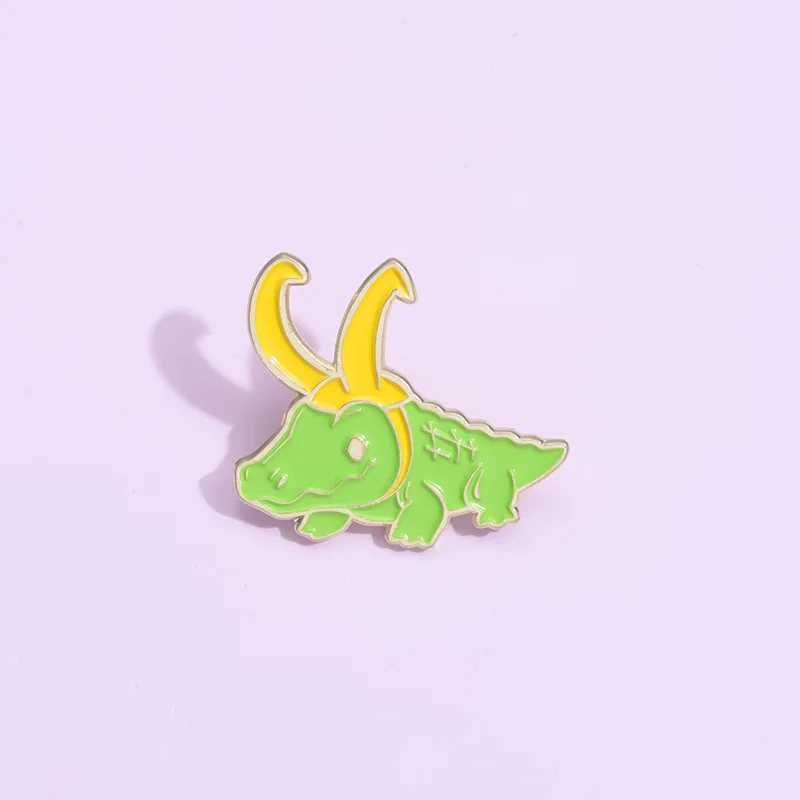 Cute crocodile enamel pin earring hair clip lapel bag badge cartoon animal jewelry gift W240815