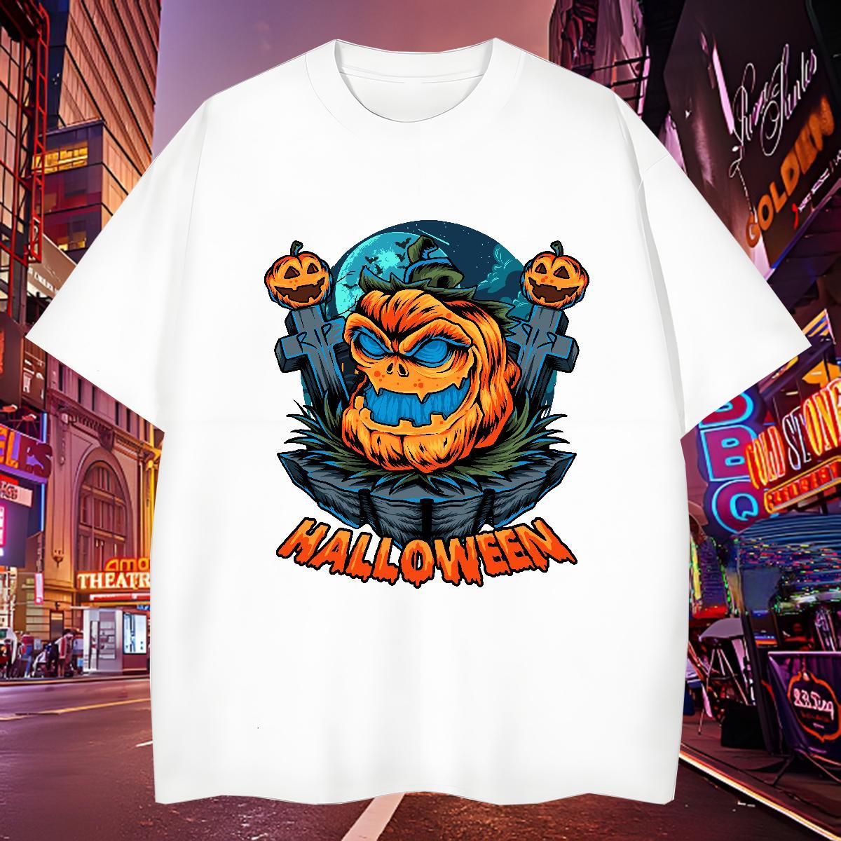 Cool T shirt halloween Short Sleeve Soft Street Wear White Plus Size 100% Cotton 230g Tshirt for Man Woman Brand Tops Shirt