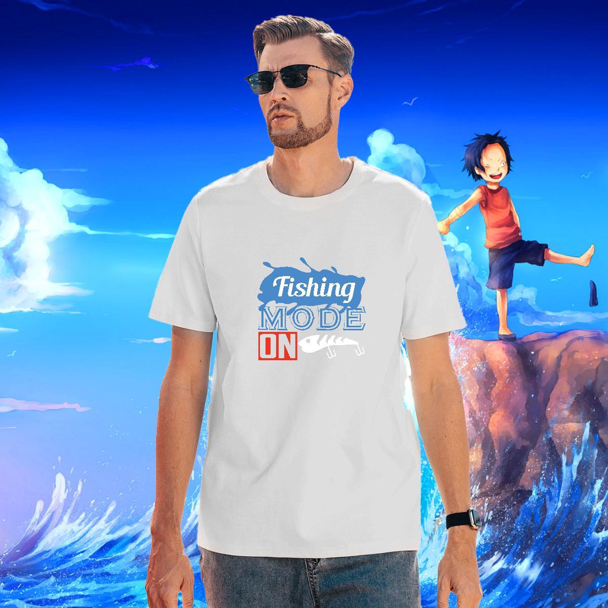 Classic fish 230g Cotton Men Clothes T-Shirt Daily Wear Short Sleeve O-Neck Mens T Shirts 2024 Designer Custom Cartoon Tops Shirt