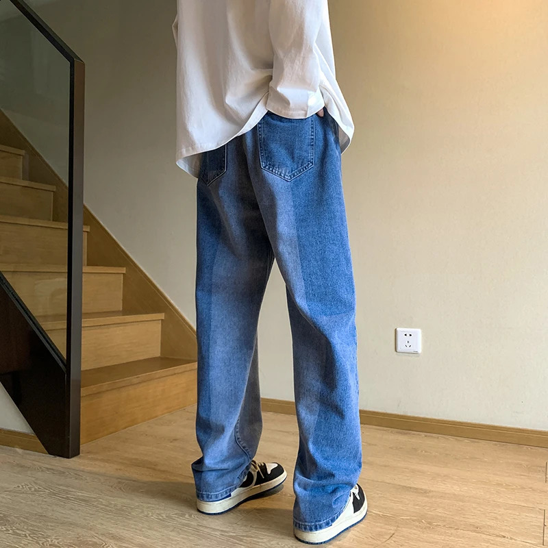 LAPPSTER-Youth Patchwork Jeans Pants Y2k Streetwear Low Rise Denim Pants Korean Fashions Harajuku Blue Desinger Stacked Pants 240819