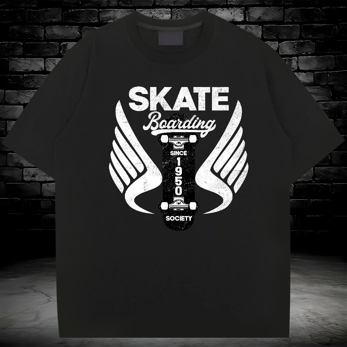 Comfortable skateboarding 100% Cotton 230g Men Tops Tees Outdoor Breathable Man T Shirts Stylist Black Oversized Tshirts