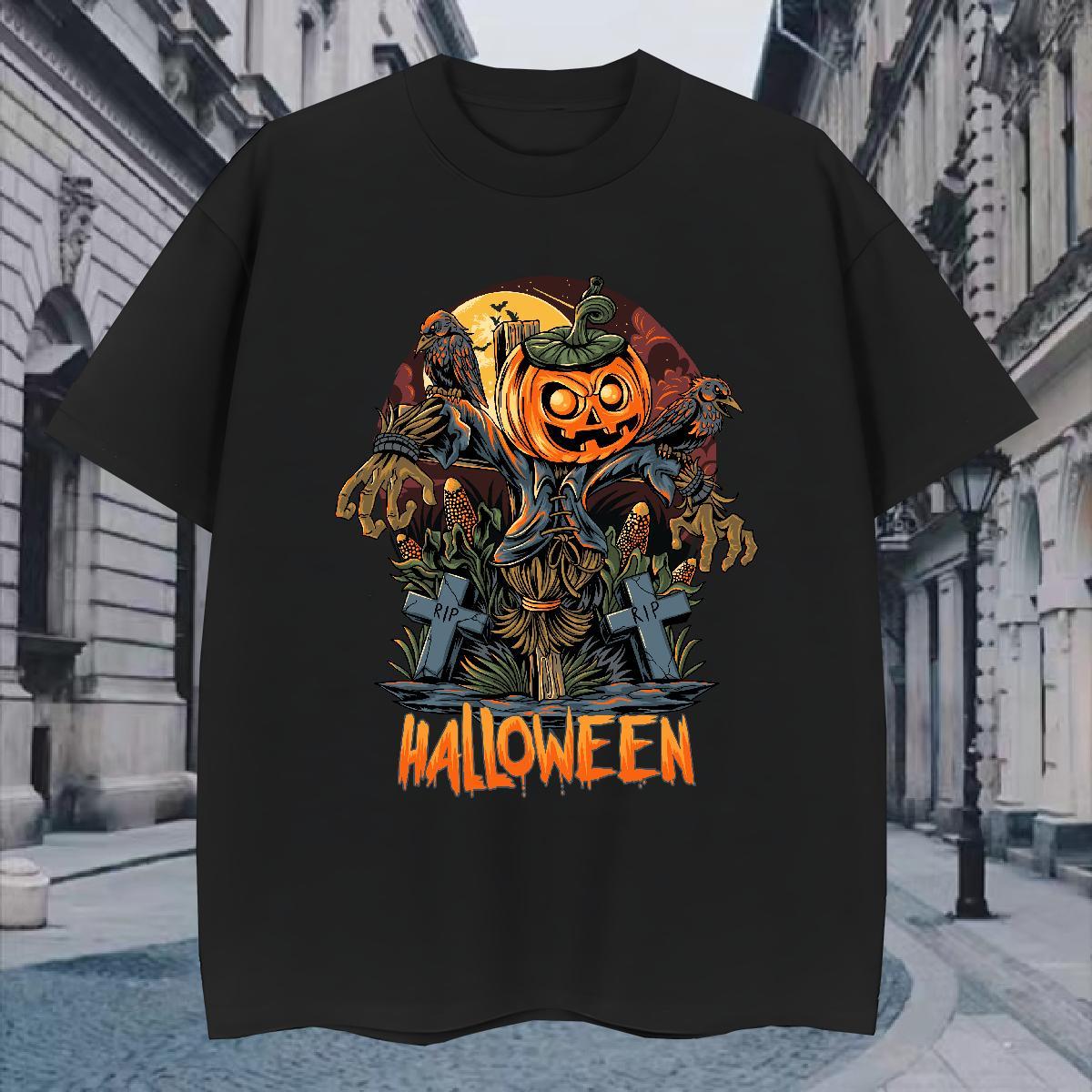 T-Shirts for Men 100% Cotton 230g scary Casual Beach Breathable Soft Custom Printed Couples T Shirts Customized Cool Wear