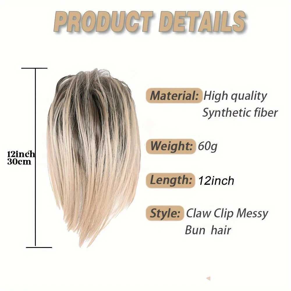 Messy Bun Chignon Claw in Ponytail Hair Extension Wigs Synthetic Wave Curling Touch Updo Hair Buns Hair Clip Scrunchie W240817