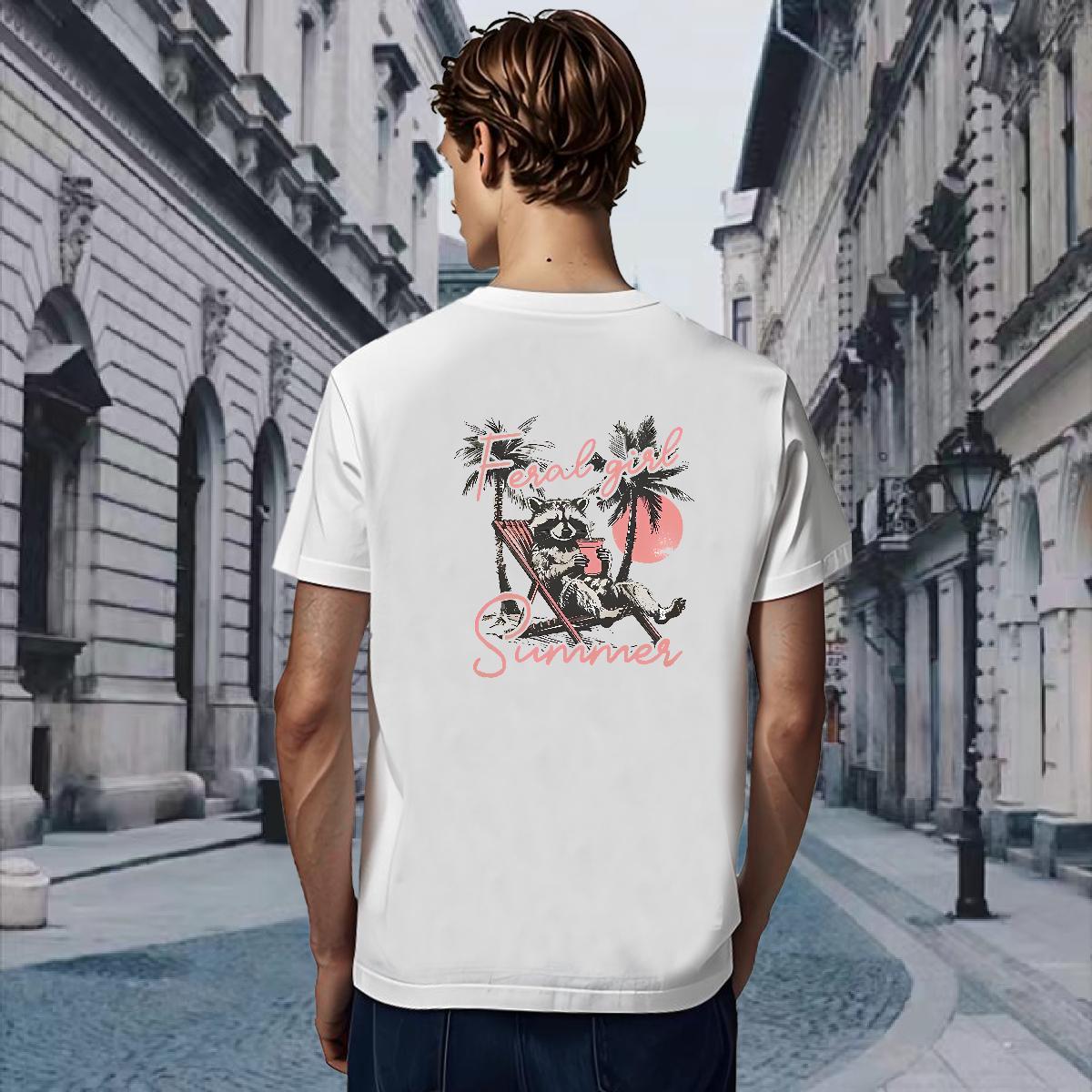 T Shirts Men 230g 100% Cotton palm Daily Outfit Short Sleeve Soft Custom Printing Men Tshirts DIY Customized Unisex Clothes