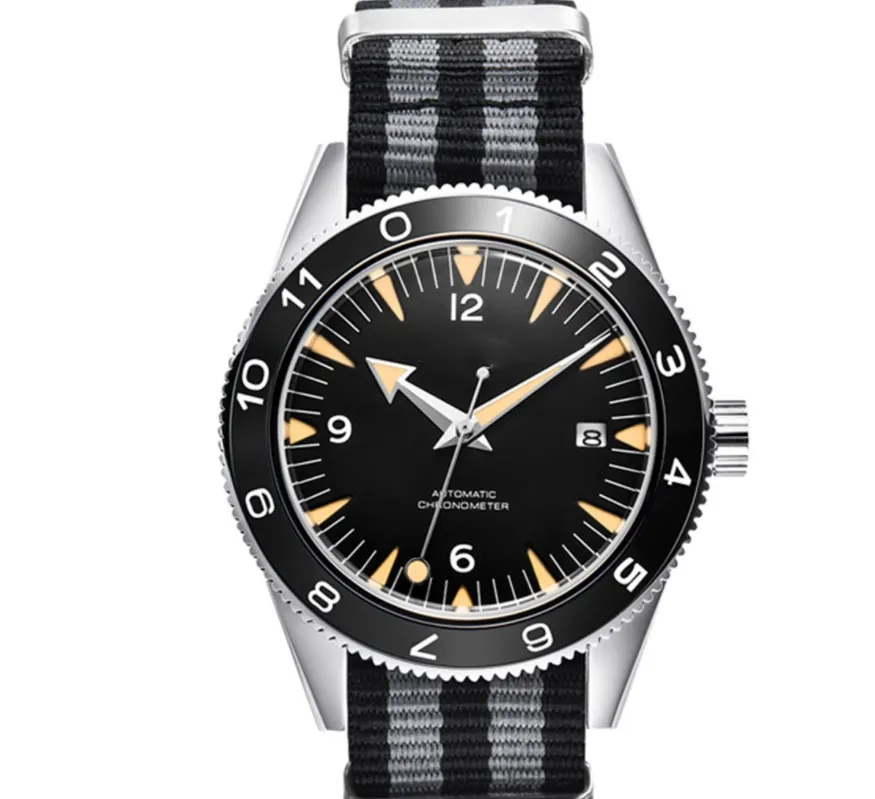 100 Waterproof Mens 41mm Sapphire Ceramic Bezel Male Mechanical Clock Diver Sports Automatic Wristwatch 01