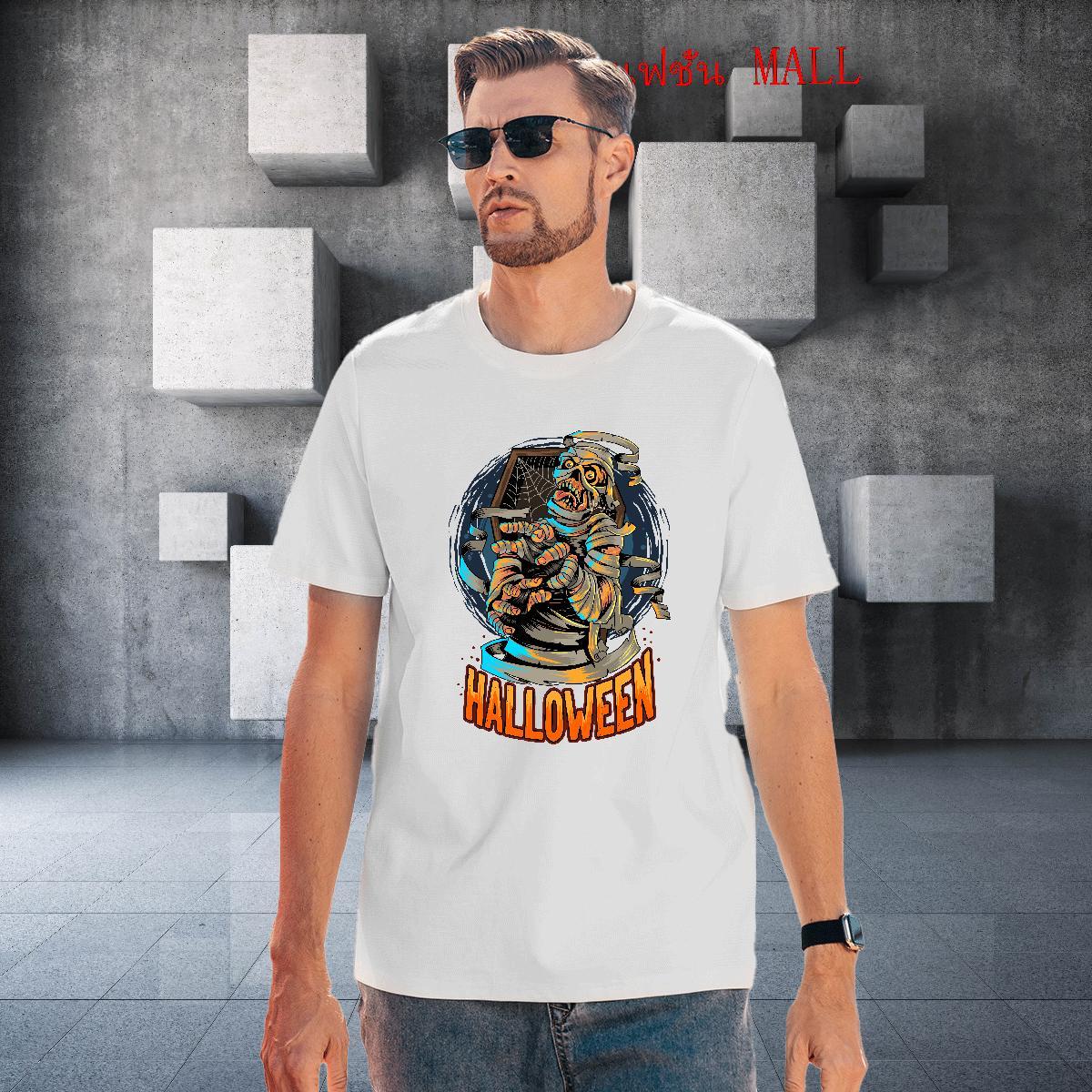Wholesale T Shirts Men halloween Breathable Short Sleeve Daily Outfit Custom Printed 230g 100% Cotton Tshirt for Man Woman Free Shipping Polos