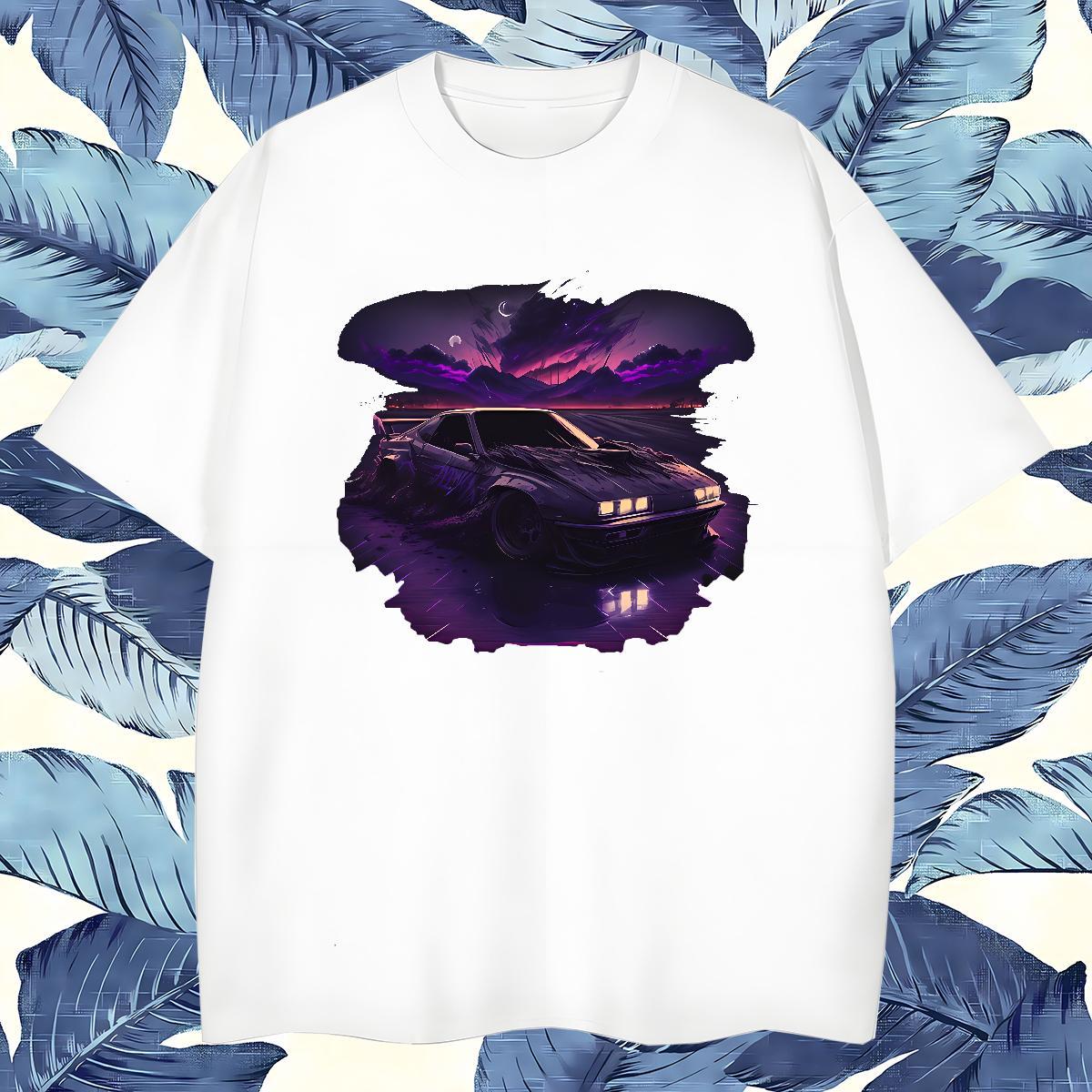 Free Shipping car T-Shirts Daily Outfit Men Tshirts 230g 100% Cotton Classic Casual Short Sleeve Soft DIY Tops Shirt