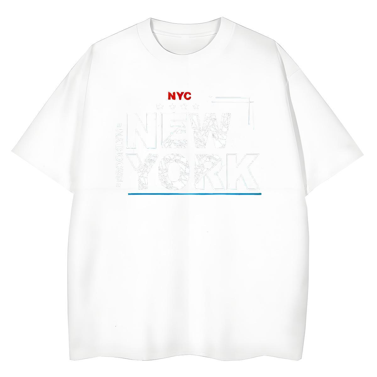 Cool Design New York Mens T Shirts Summer Casual Tshirts 230g Cotton Fashion Casual Short Sleeve O-Neck Customized Print Polos