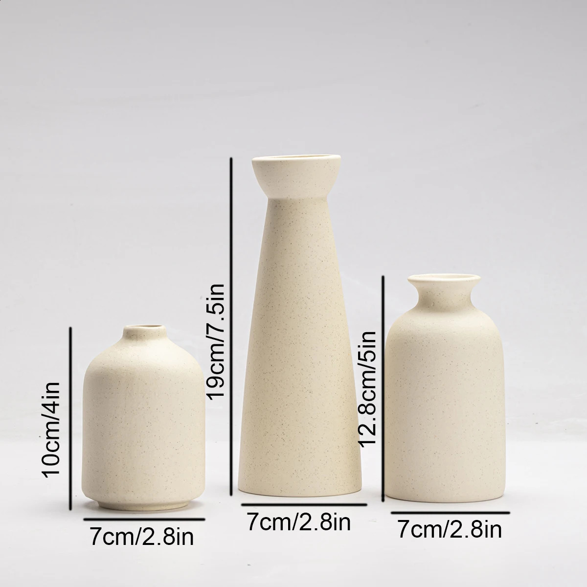 Ceramic vase Set-3 Small Flower vases for DecorModern Boho Farmhouse Home DecorDecorative vase for Pampas Grass Dried 240819