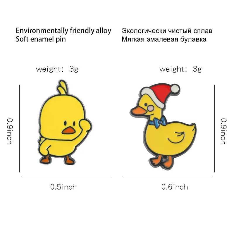 Customize fun chicken duck enamel pins cute yellow animal brooches lapel badges backpack cap accessories jewelry gift wholesale W240815
