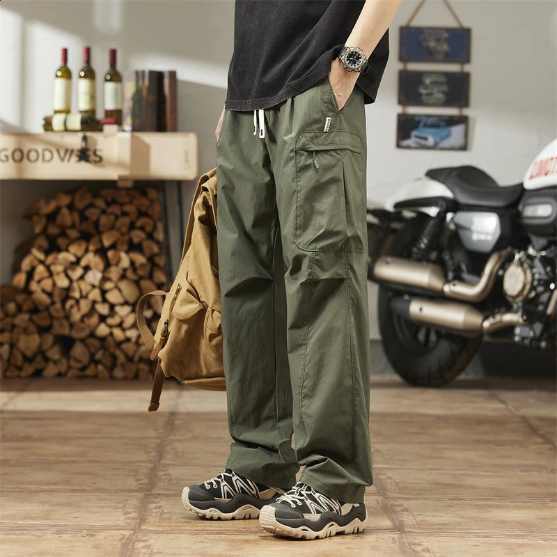 Paratroopers Pants Workers Mens Summer Skin American Straight Casual Cold Sports Big Pocket Big Pocket 240819