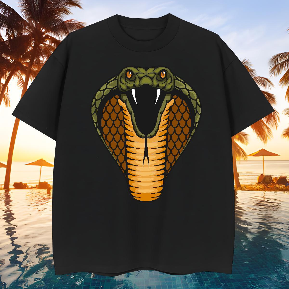 Cool Design Men T Shirts cobra Pure Cotton Casual Custom Printing 100% Cotton 230g Mens Tshirts Fashion Design Clothes