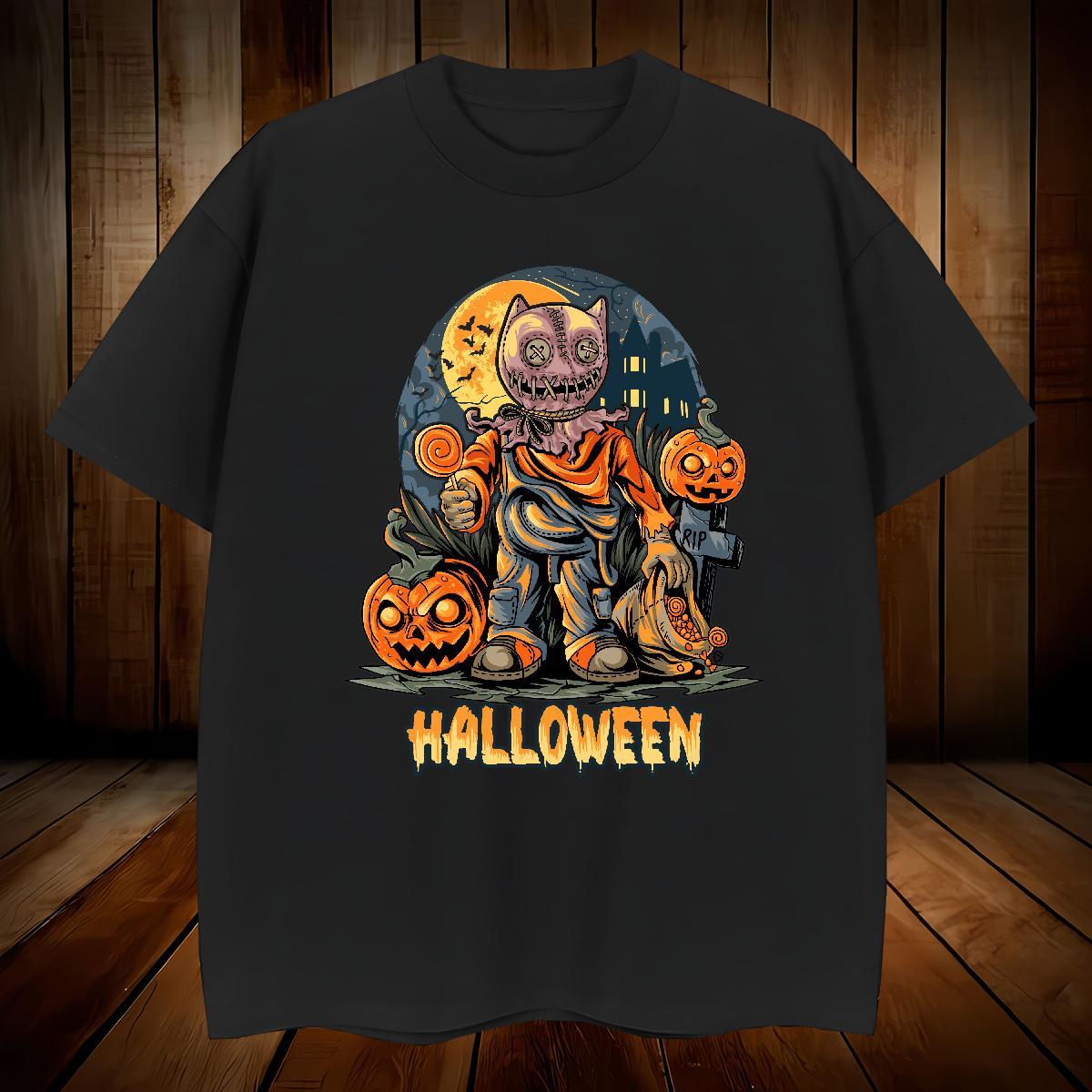 Free Shipping Men T Shirts pumpkin Short Sleeve Soft Street Casual DIY Printed 230g 100% Cotton Tshirts New Arrival Top Tees