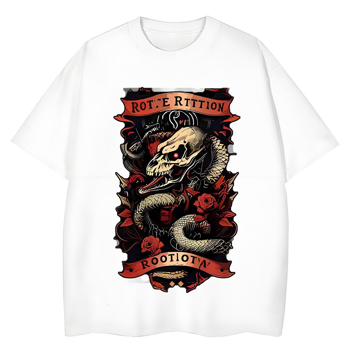 New Tshirt for Man Woman Daily Wear Breathable Tshirts Free Shipping 100% Cotton 230g snake Anime Oversized T shirt