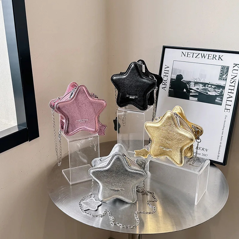 Women Small Shoulder Bag Five Point Star Shape Crossbody Bag Cartoon Chain Bag For Girls 240819