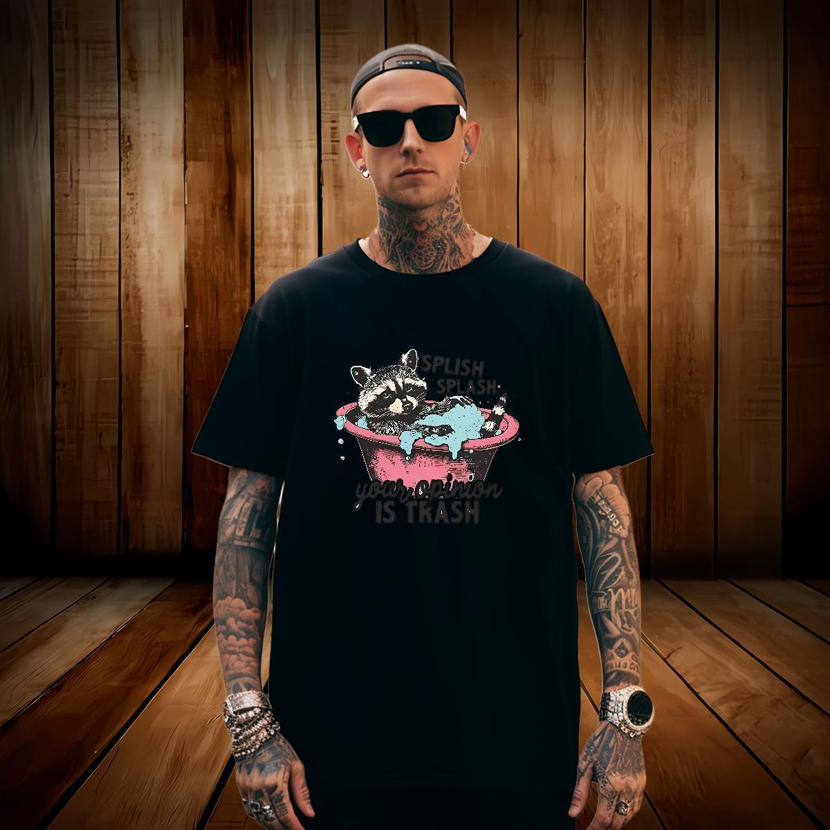 Wholesale T-Shirts for Men animals Crew Neck Sports Casual Black White 230g Pure Cotton Mens Tshirts Designer Fashion Tees Shirts