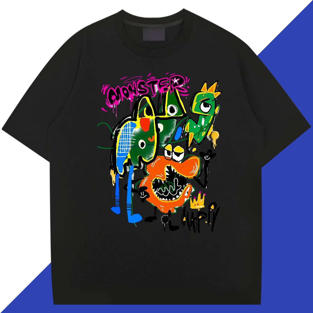 DIY cartoon Mens Tshirts 230g Pure Cotton T Shirt For Man Customized Street Breathable Crew Neck Wholesale Tops Shirt