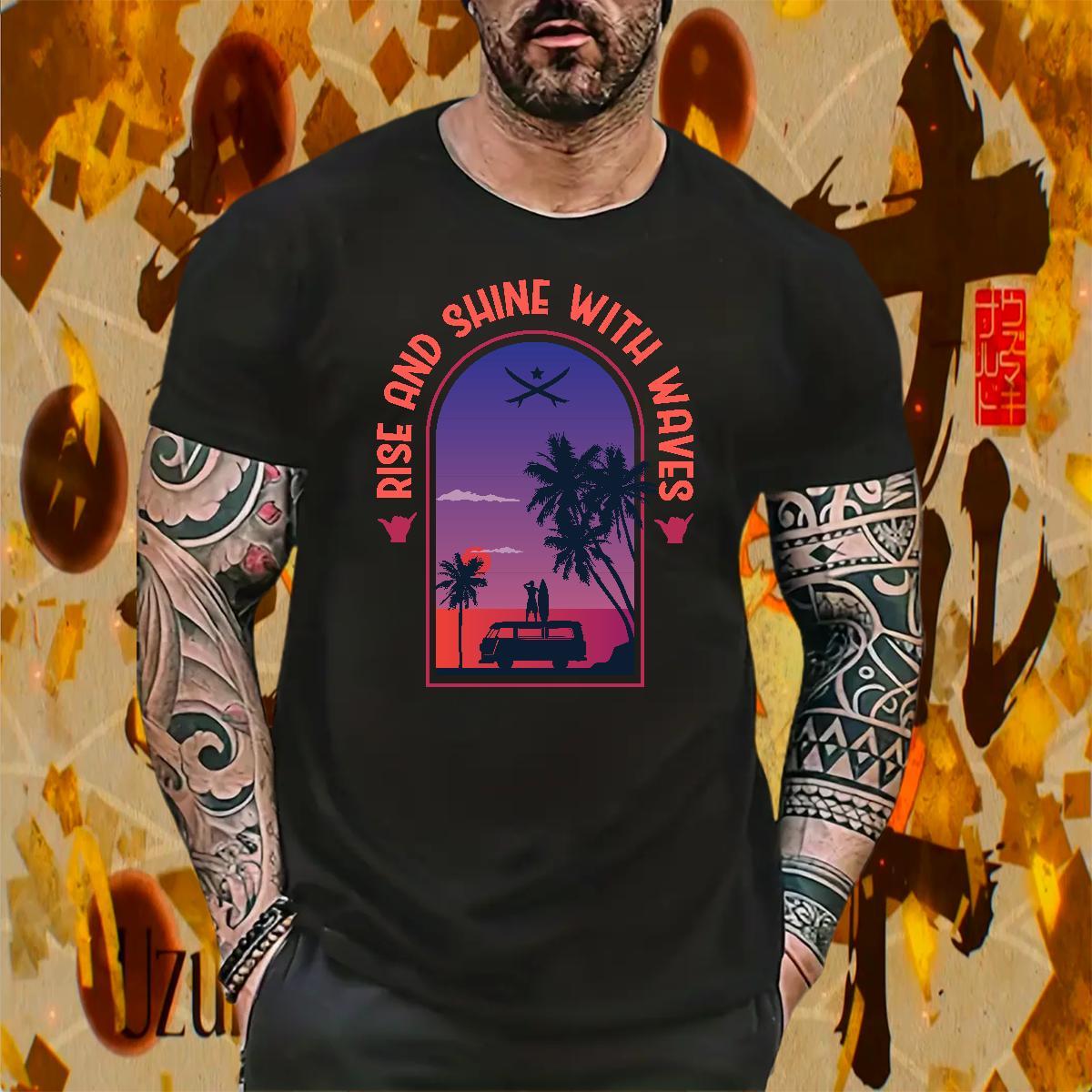 Soft Men Tshirts Hip Hop 230g Cotton Customized Print Pure Cotton beach T Shirts Men New Clothes