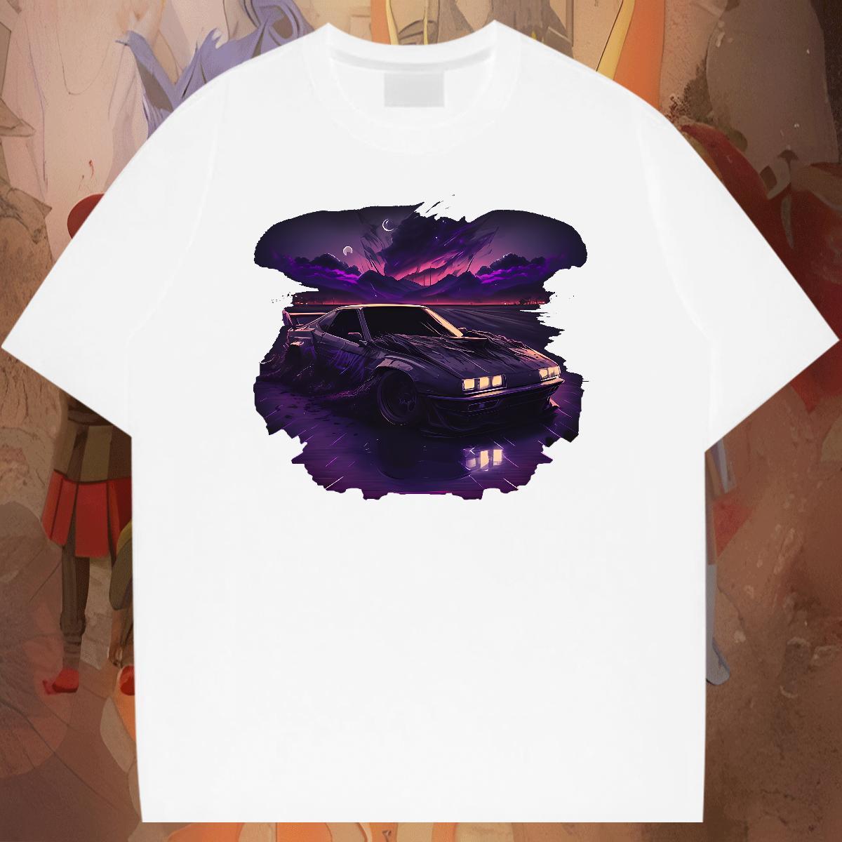 Classic Men Clothes T-Shirt Street Wear 230g Pure Cotton DIY Logo Oversized Short Sleeve Soft car Man T Shirts Fashion Casual Tee Shirt