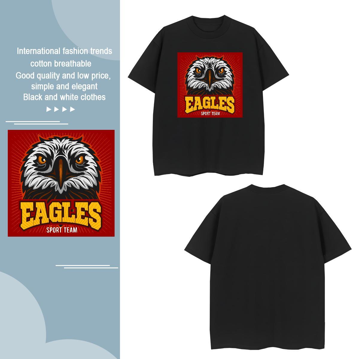 Man T Shirts 100% Cotton 230g eagle Street wear Hip Hop Short Sleeve O-Neck Cartoon Print Men Tees Designer Brand Tops Shirt