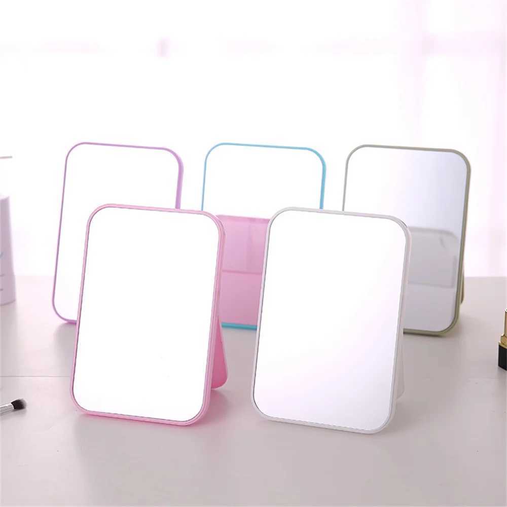 Desktop Makeup Mirror Simple Square Princess Dressing Mirror Contracted Folding Portable Cosmetic Mirror Y240819