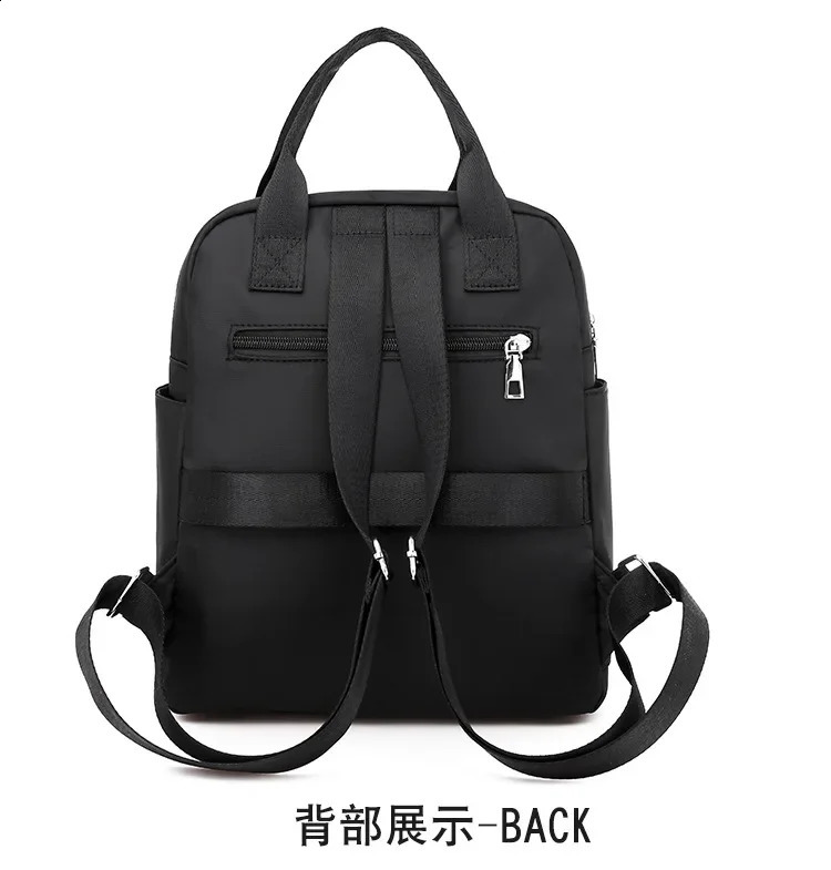Womens backpack travel casual waterproof Oxford shoulder bag womens large capacity handbag Rucksack black wallet school 240820