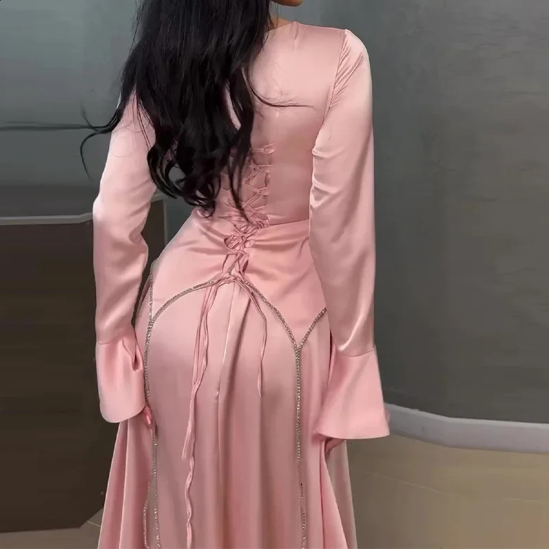 Autumn Fashion Irregular Strap Topping Elegant Solid Color Dress for Women vestidos para grados streetwear 240819