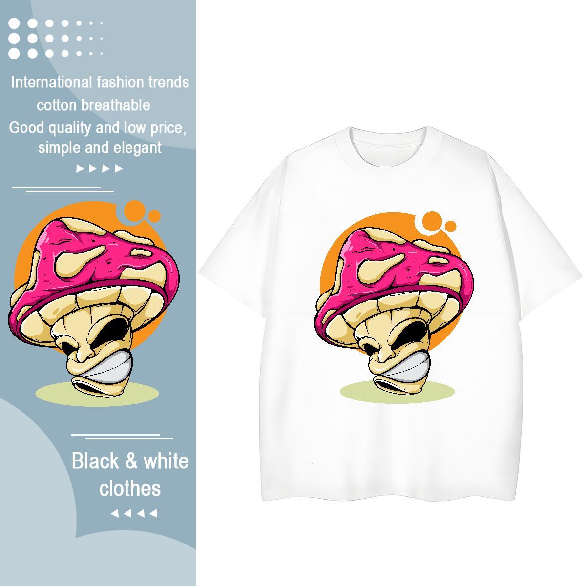 2024 Tshirt for Man Woman Daily Wear Breathable Crew Neck Polos Brand 230g Pure Cotton ET Anime Print T Shirts Women