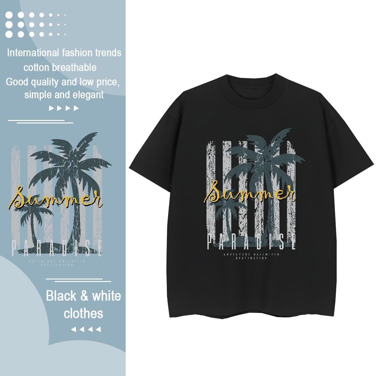 Casual New Couples T Shirts tree Home Outdoor 100% Cotton 230g Clothings Breathable High Quality T-Shirts for Men Plus Size Custom