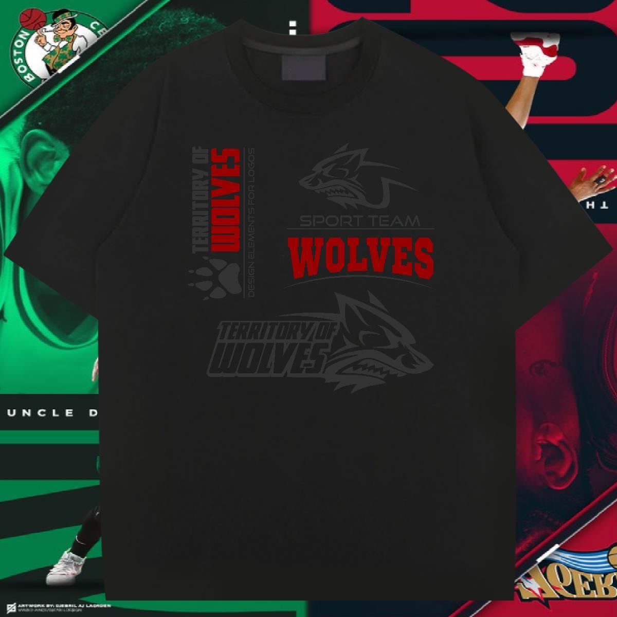 Cool T-Shirts for Men wolf Breathable Crew Neck Casual Daily Wear Oversized 3XL 4XL 230g Cotton Mens Tshirts New Arrival Clothings