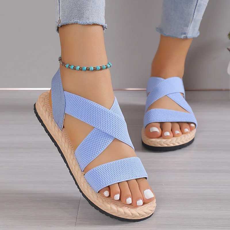 2024 women new sponge platform mid-heel round toe flip flops female large size beach slippers outdoor all-match casual slippers CL240806