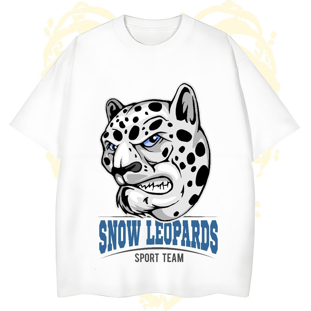 Soft T Shirts Men leopard Breathable Soft Casual Daily Wear Asian Size 230g 100% Cotton Men Tops Tees Fashion Casual Clothings
