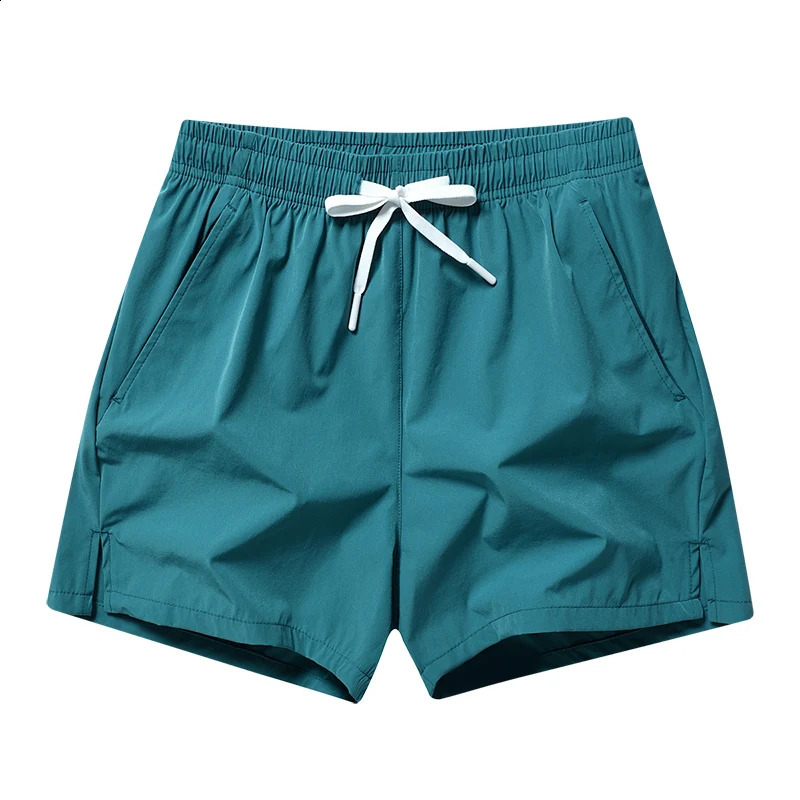 Minimalist Fashion Pocket Elastic Mens Summer Sports Ice Silk Thin Casual Edition Drawstring Loose Beach Shorts 240819