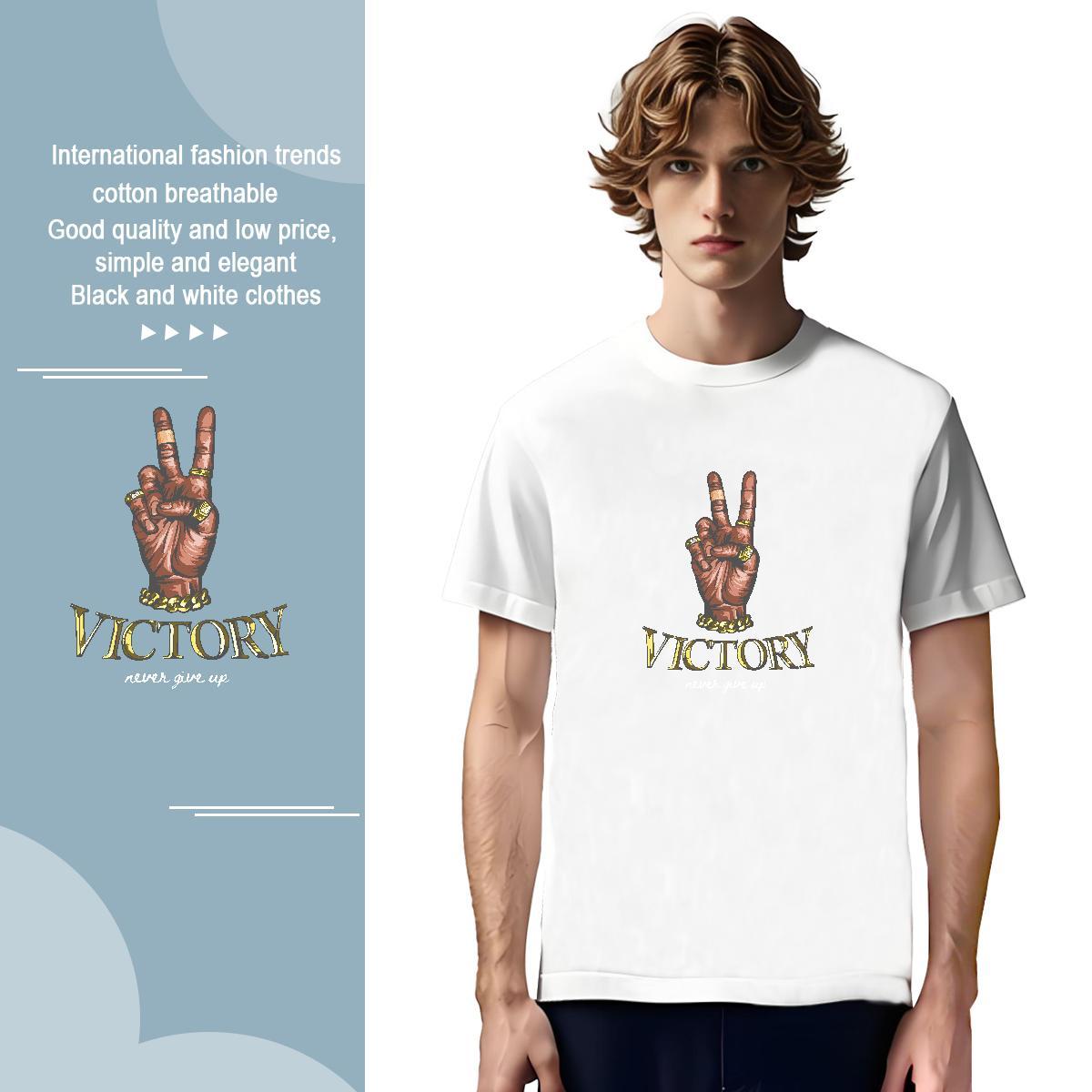 T Shirt For Man 100% Cotton 230g hand- Beach Crew Neck Customized Print Mens Tshirts Casual New Loose Fit Tees Shirts