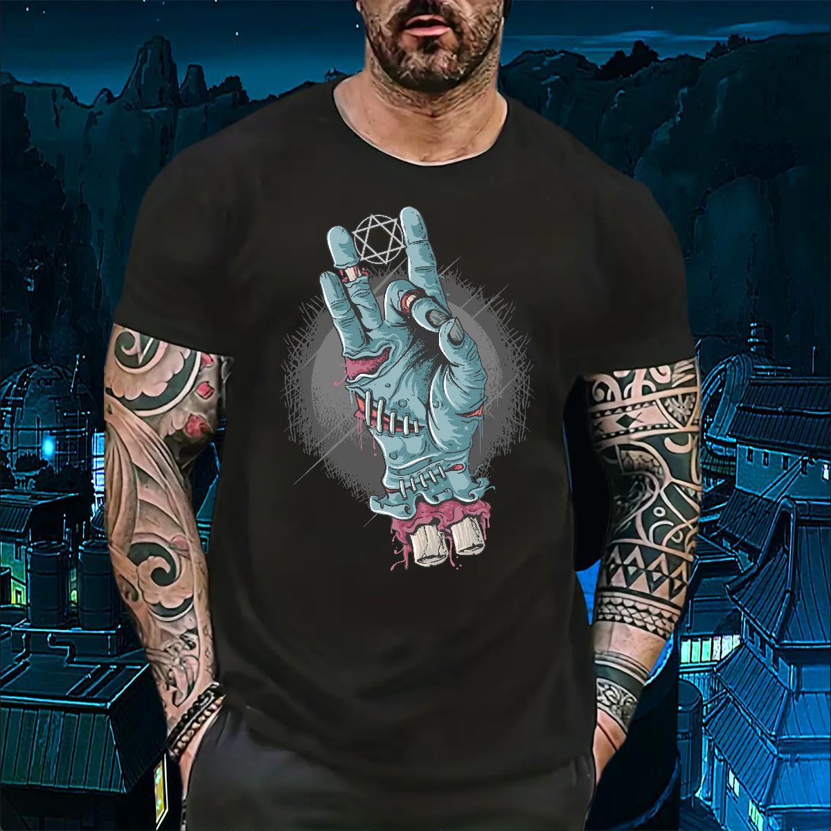 Factory Direct hand Men Tshirts 100% Cotton 230g Men T Shirts Black White Anime Printing Street Breathable Short Sleeve Cool Design Clothings