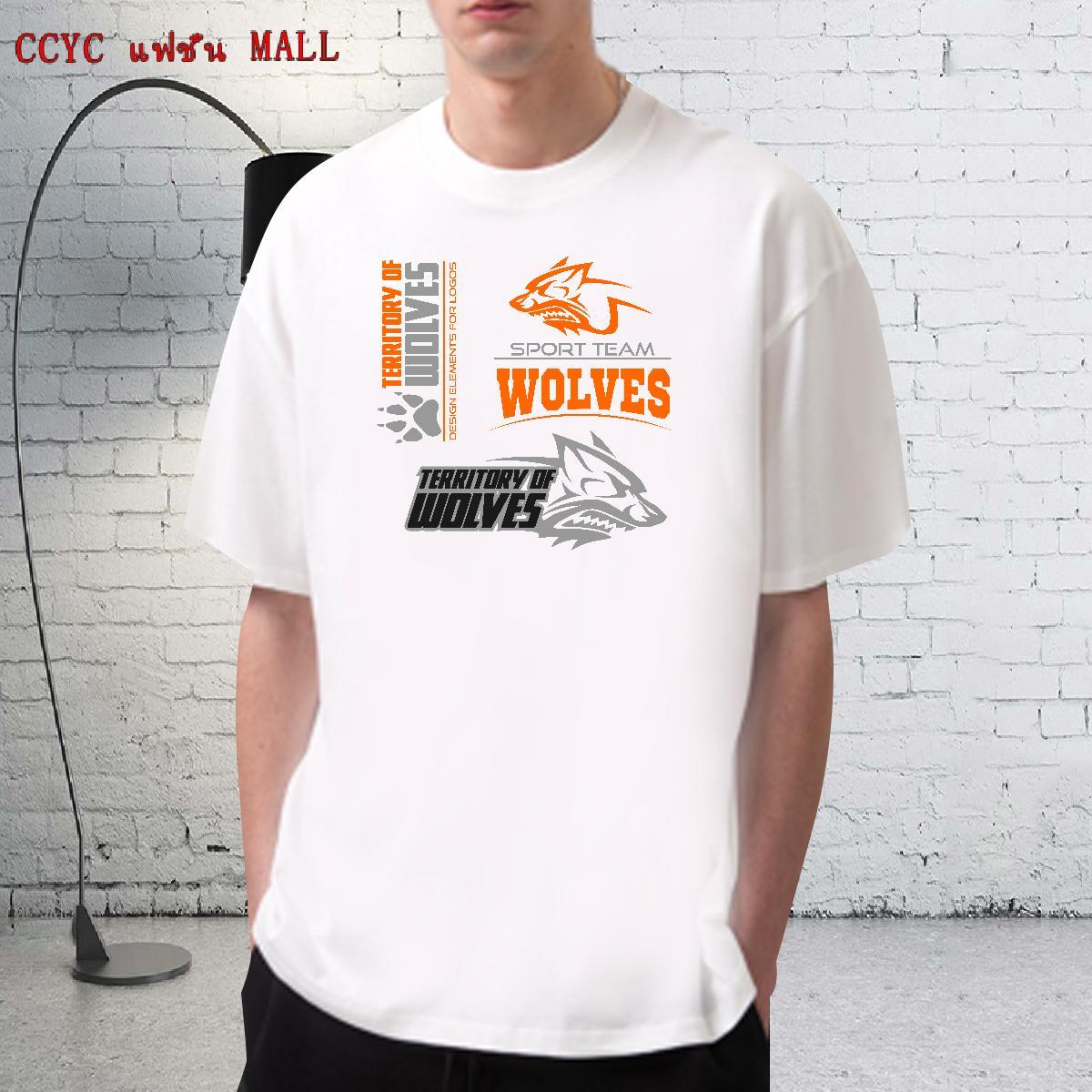 High Quality Men Clothes T-Shirt Street Casual 100% Cotton 230g DIY Printed Breathable Short Sleeve wolf T shirt 2024 Designer Tee Shirt