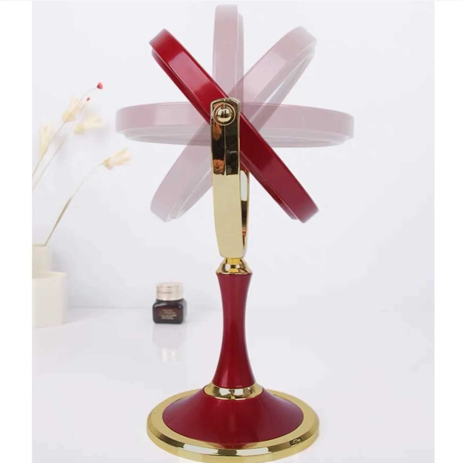 Magnification Circular Makeup Mirror Double-Sided Rotating Cosmetic Mirror Magnifier Mirror Princess Desktop Standing Mirror Y240819