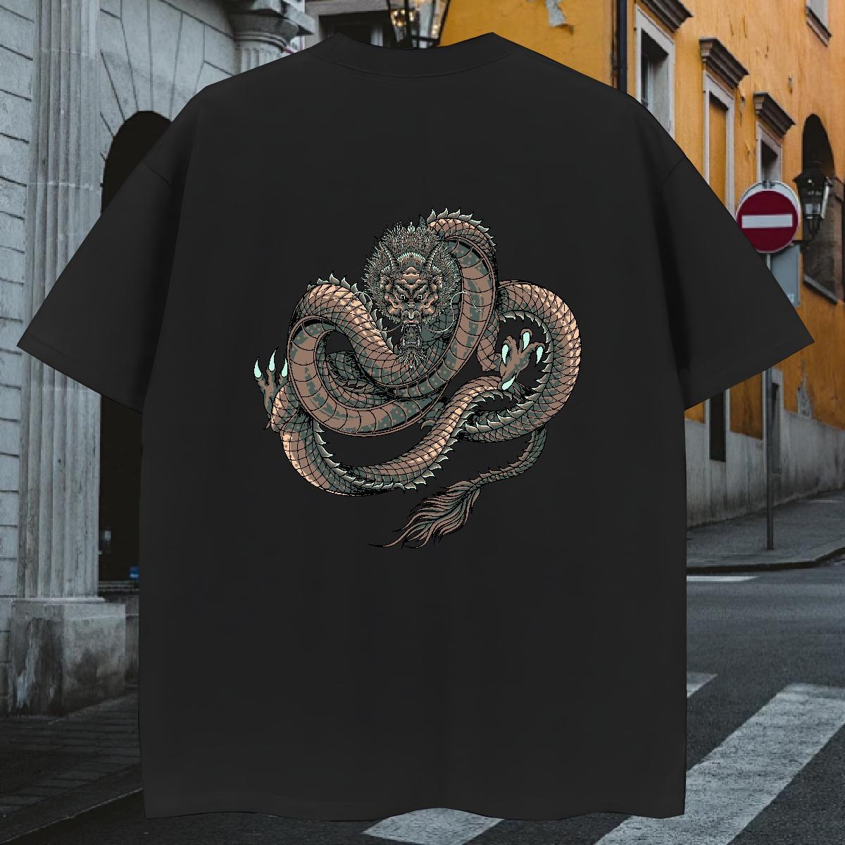 Men T Shirts 230g Cotton ferocity Casual Breathable Short Sleeve Custom Printed Men Tees DIY Loose Tops Shirt