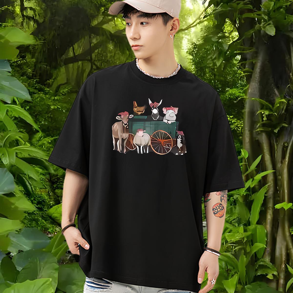 New Couples T Shirts horse Outdoor 230g 100% Cotton Clothings Short Sleeve Soft Cool T Shirt For Man Custom Printed