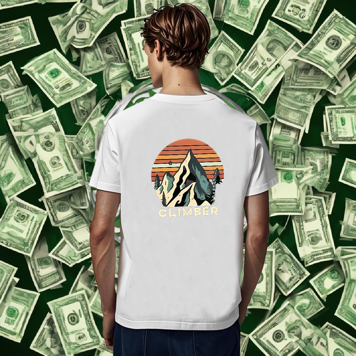 High Quality Mens Tshirts Daily Outfit 100% Cotton 230g Custom Cartoon Breathable mountains T Shirts Men Free Shipping Clothes